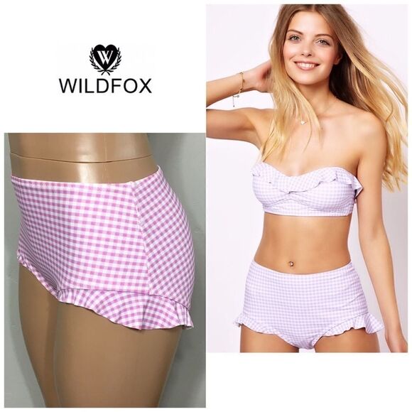New. WILDFOX Gingham Frill bikini bottom. NWT - Picture 8 of 8